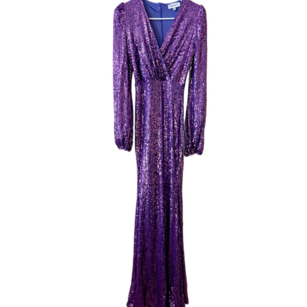 Elegant Purple Sequin Gown